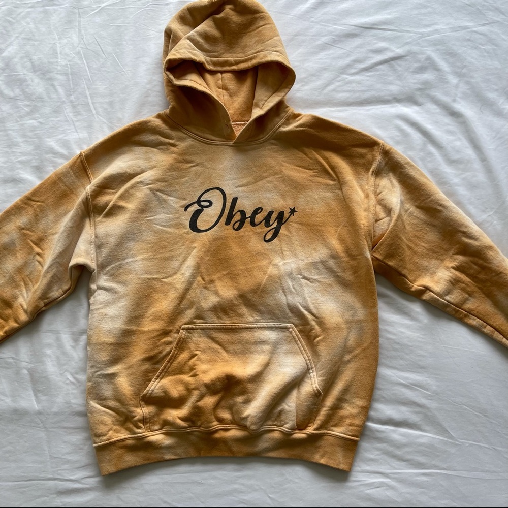 Yellow ombré OBEY hoodie